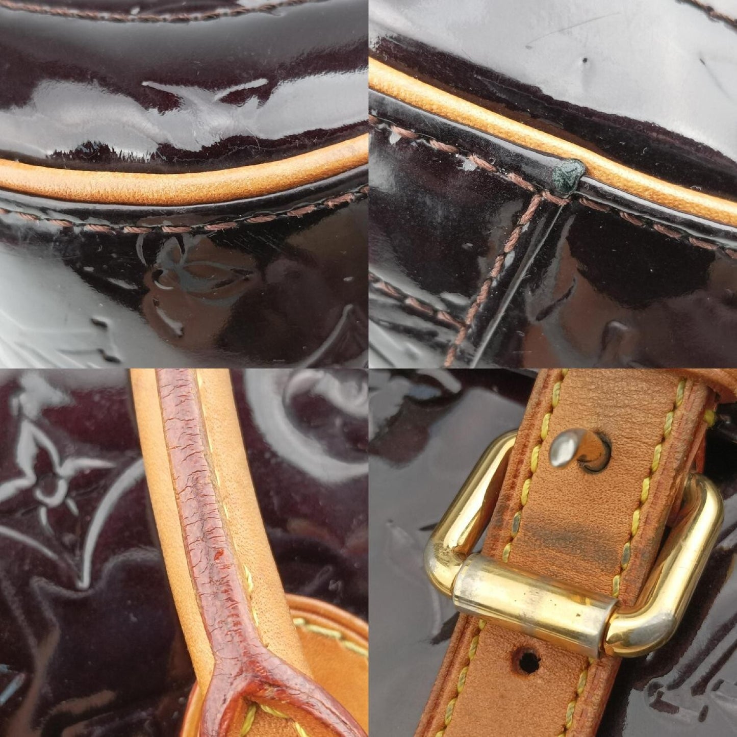 LOUIS VUITTON Summit Drive Amaranthe Vernis M93516 Handbag, unknown production number