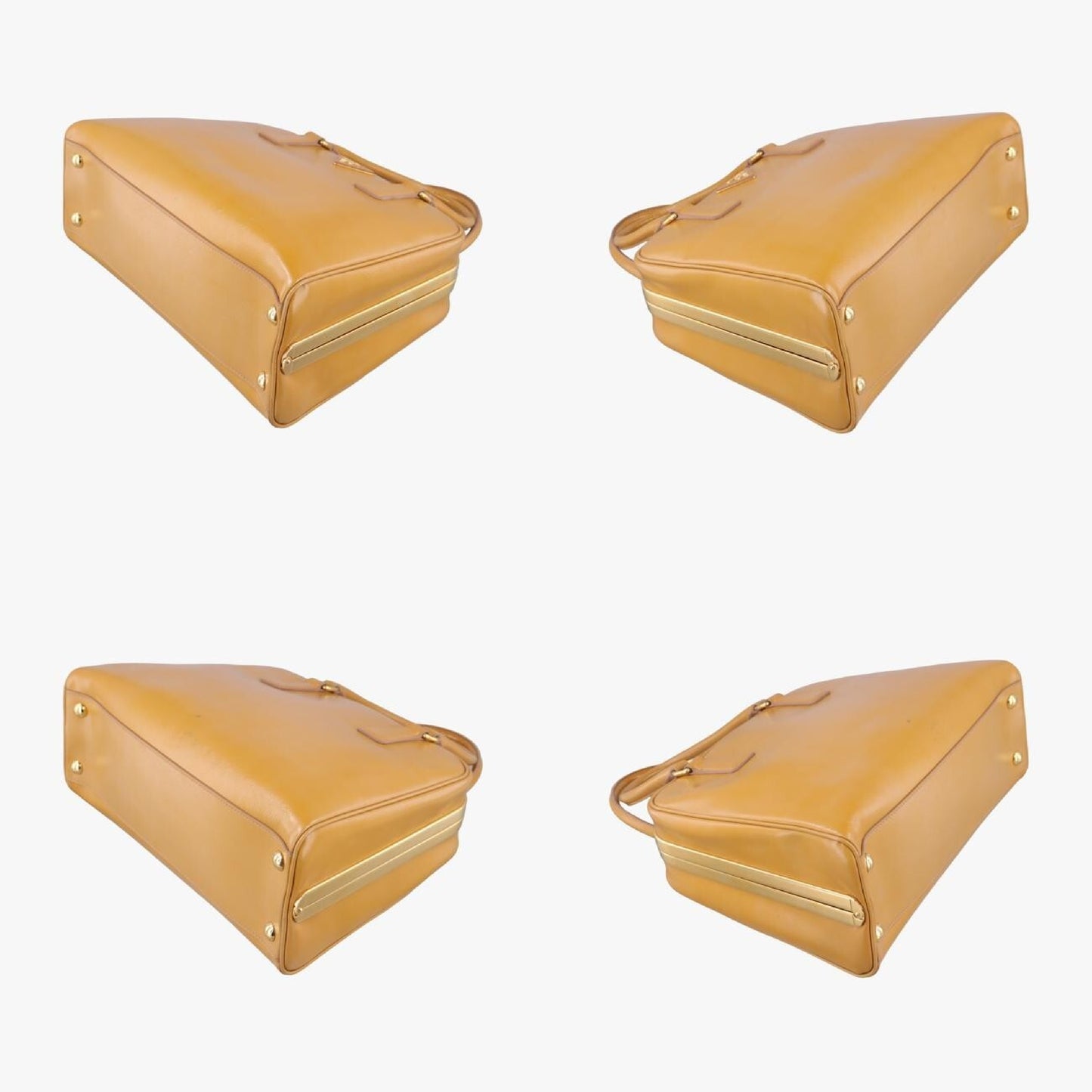 PRADA Pyramid Yellow Patent BL0808180 8 Handbag