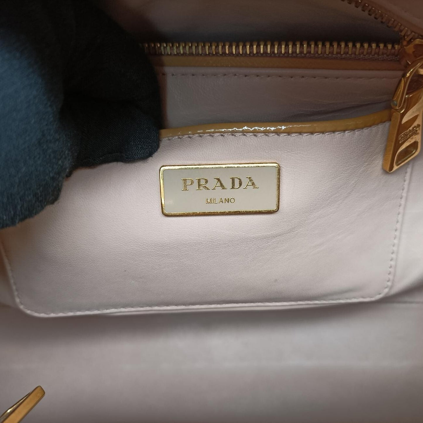 PRADA Pyramid Yellow Patent BL0808180 8 Handbag