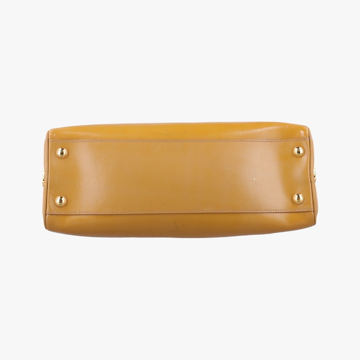 PRADA Pyramid Yellow Patent BL0808180 8 Handbag
