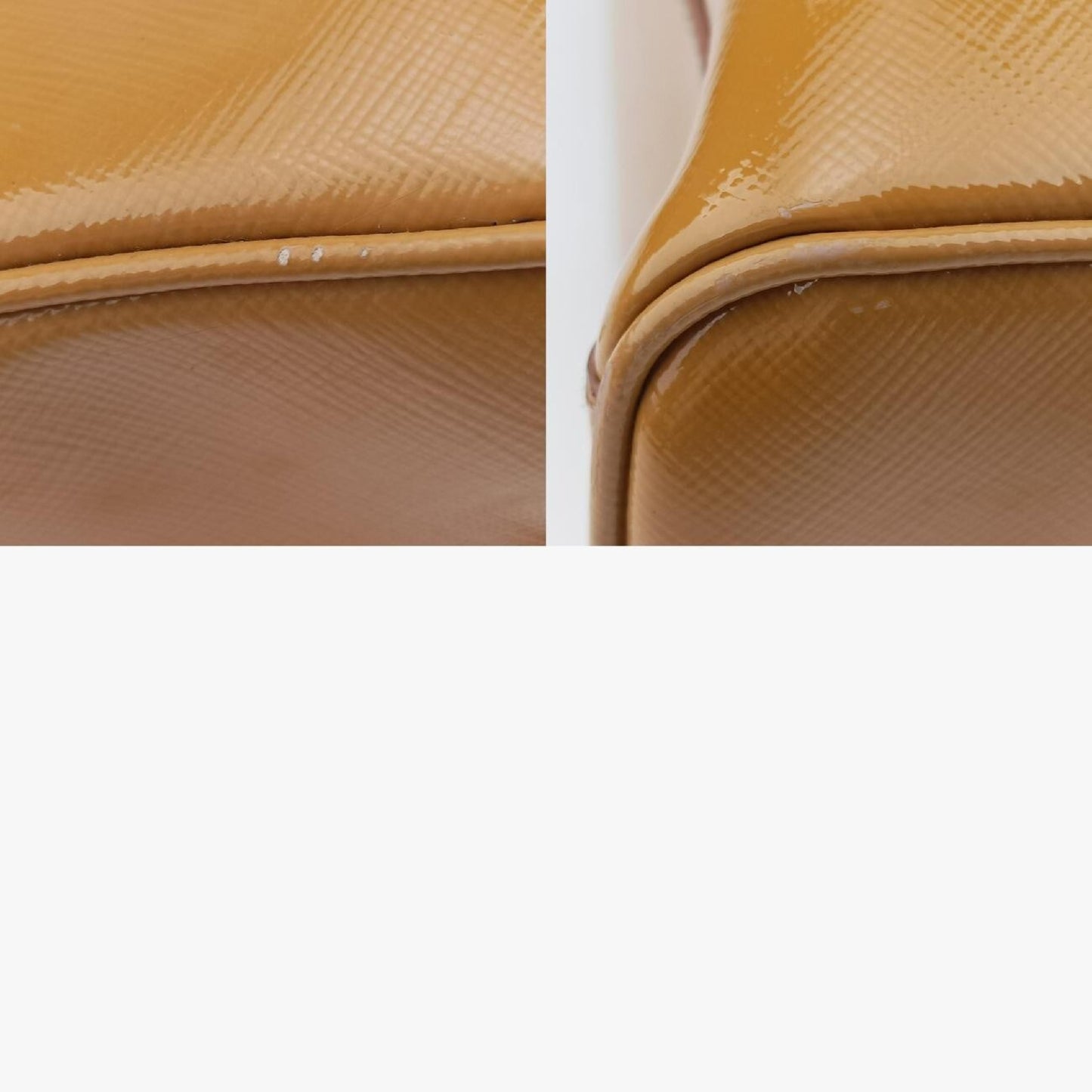 PRADA Pyramid Yellow Patent BL0808180 8 Handbag