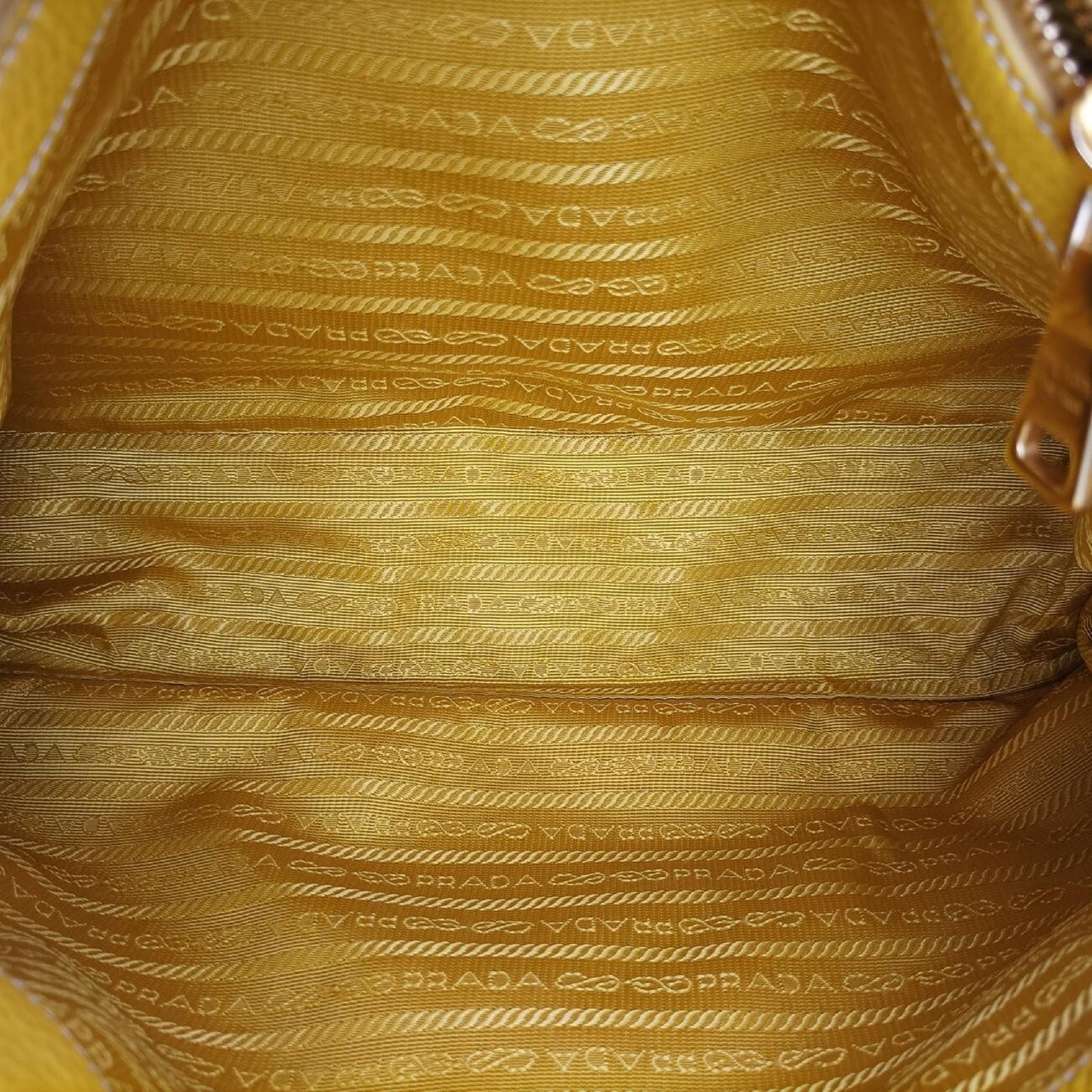 PRADA Mustard Calfskin Yellow Leather 204 Shoulder Bag