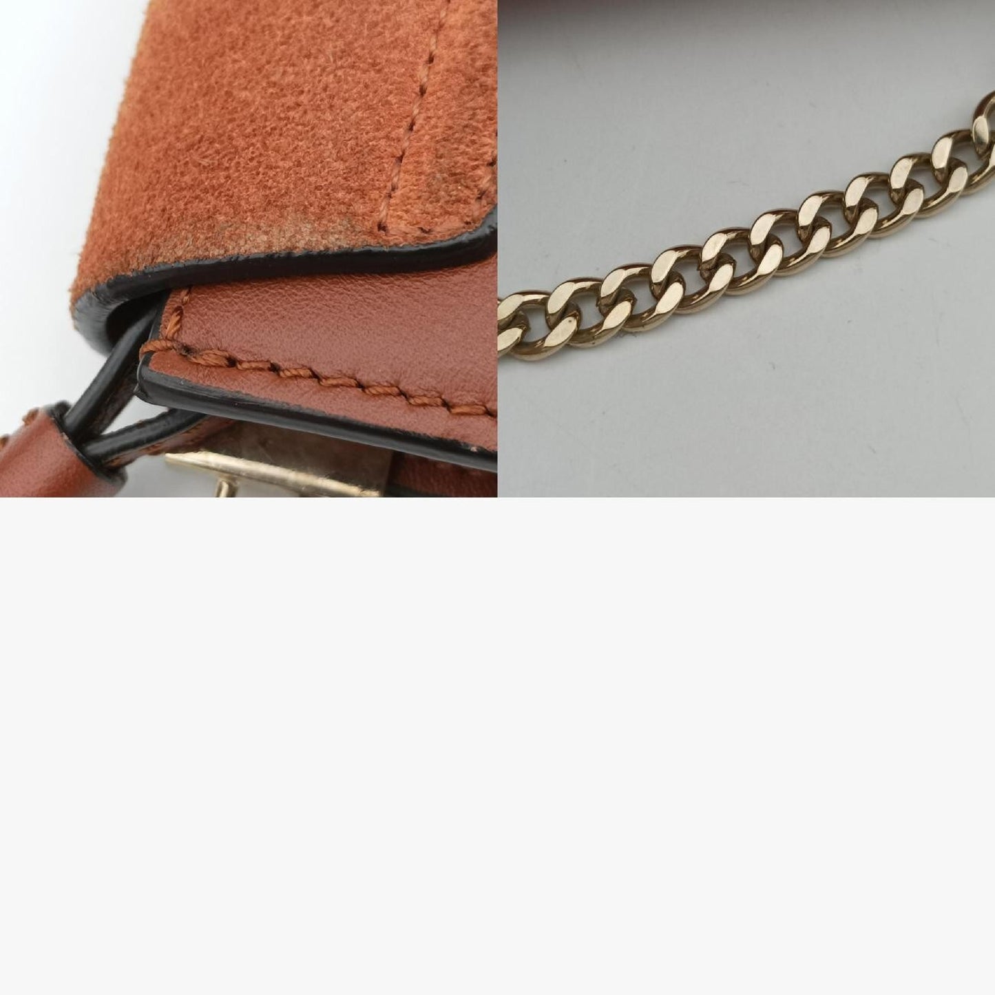 Chloe Faux Brown Suede x Leather 03 17 75 65 Shoulder Bag