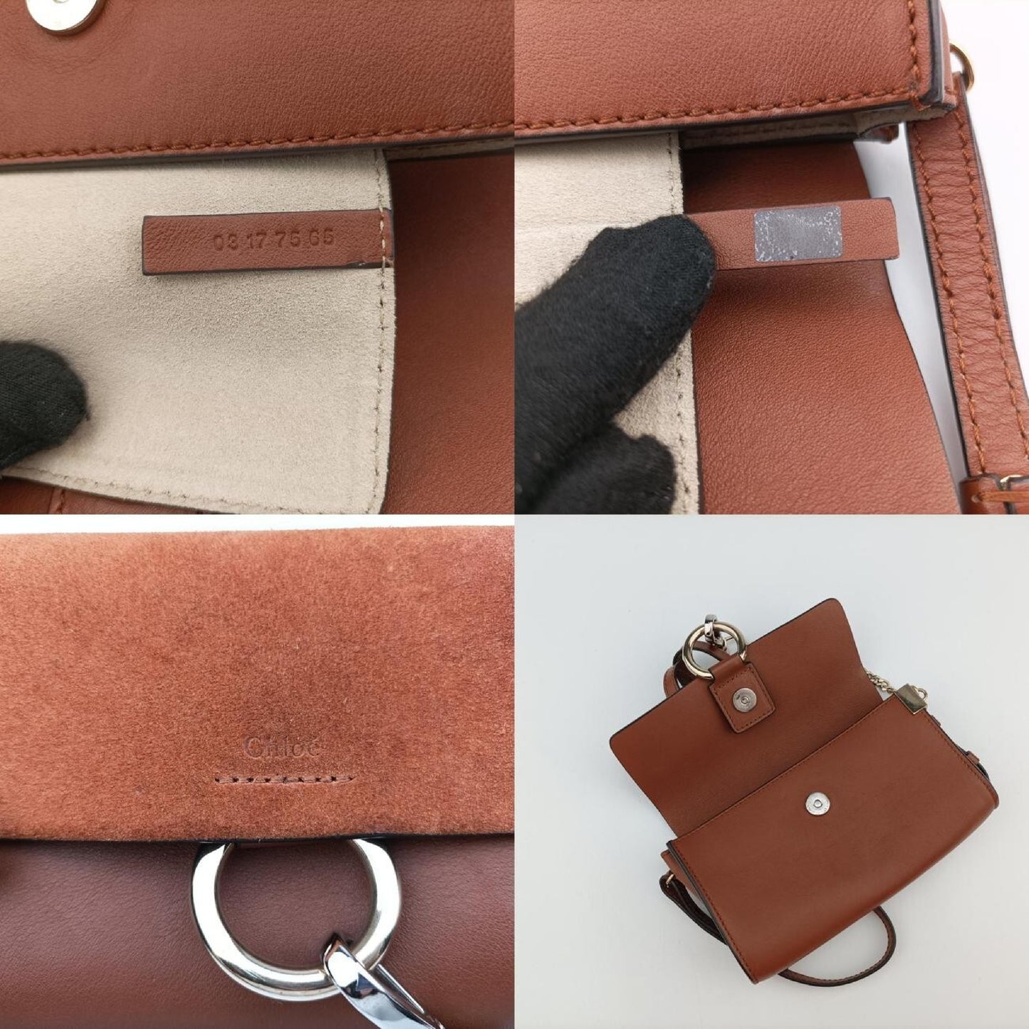Chloe Faux Brown Suede x Leather 03 17 75 65 Shoulder Bag