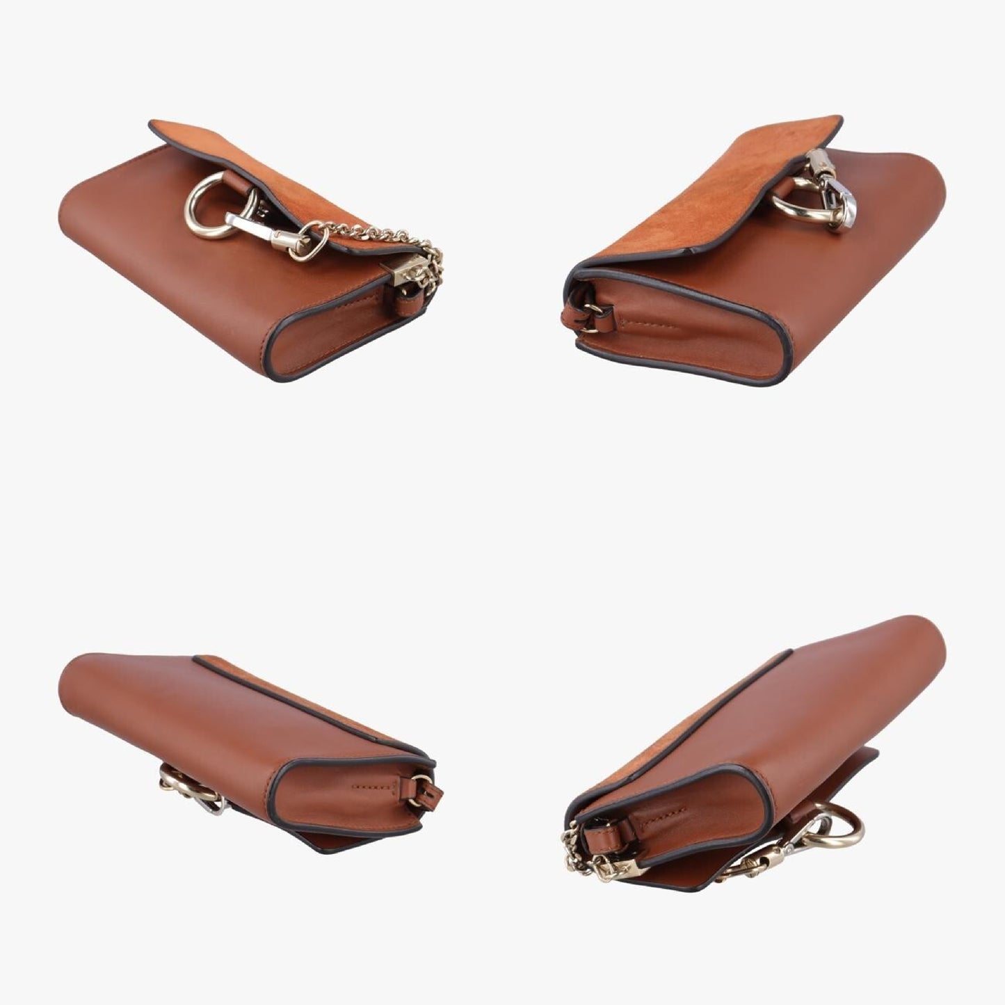 Chloe Faux Brown Suede x Leather 03 17 75 65 Shoulder Bag