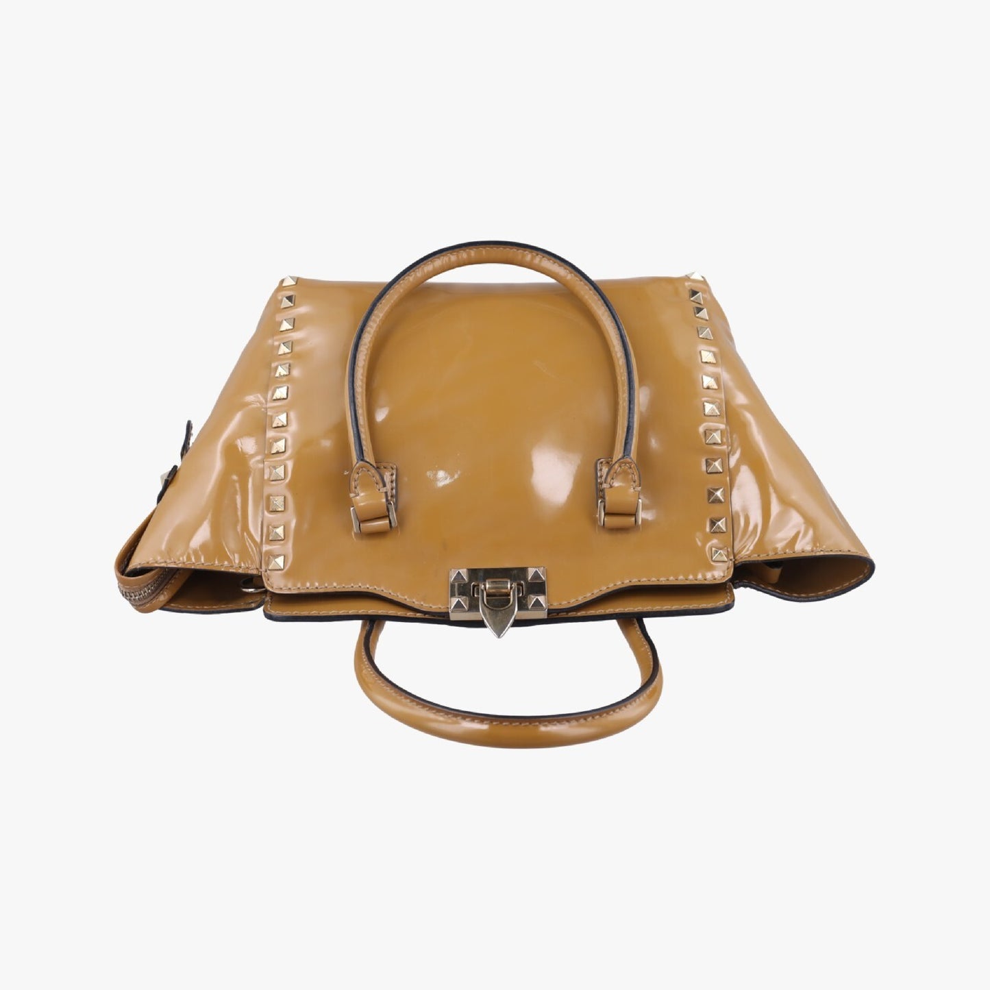 VALENTINO Rockstud Beige Patent BGF540VNE1 Shoulder Bag