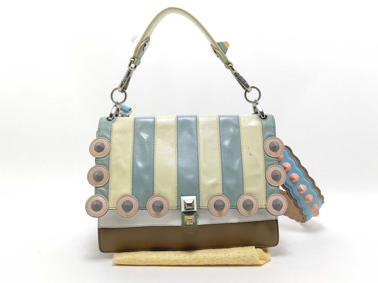 FENDI Canai Shoulder Bag Striped Handbag