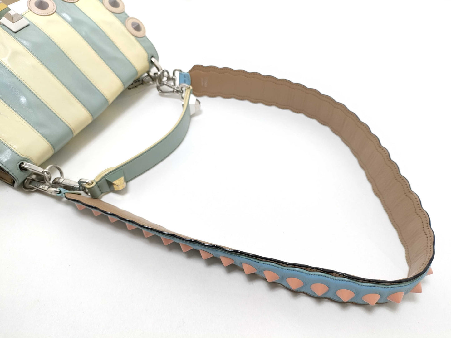 FENDI Canai Shoulder Bag Striped Handbag