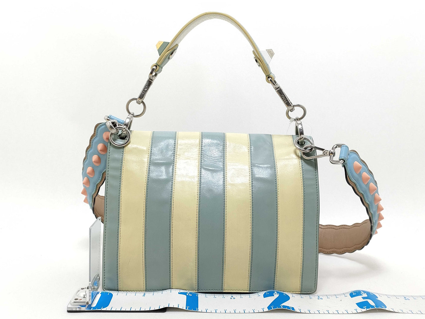 FENDI Canai Shoulder Bag Striped Handbag