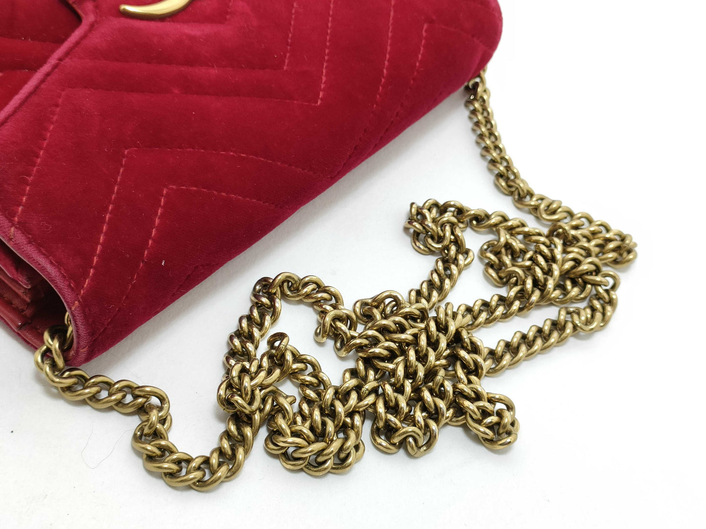 GUCCI Marmont Chain Shoulder Bag Velvet Shoulder Bag