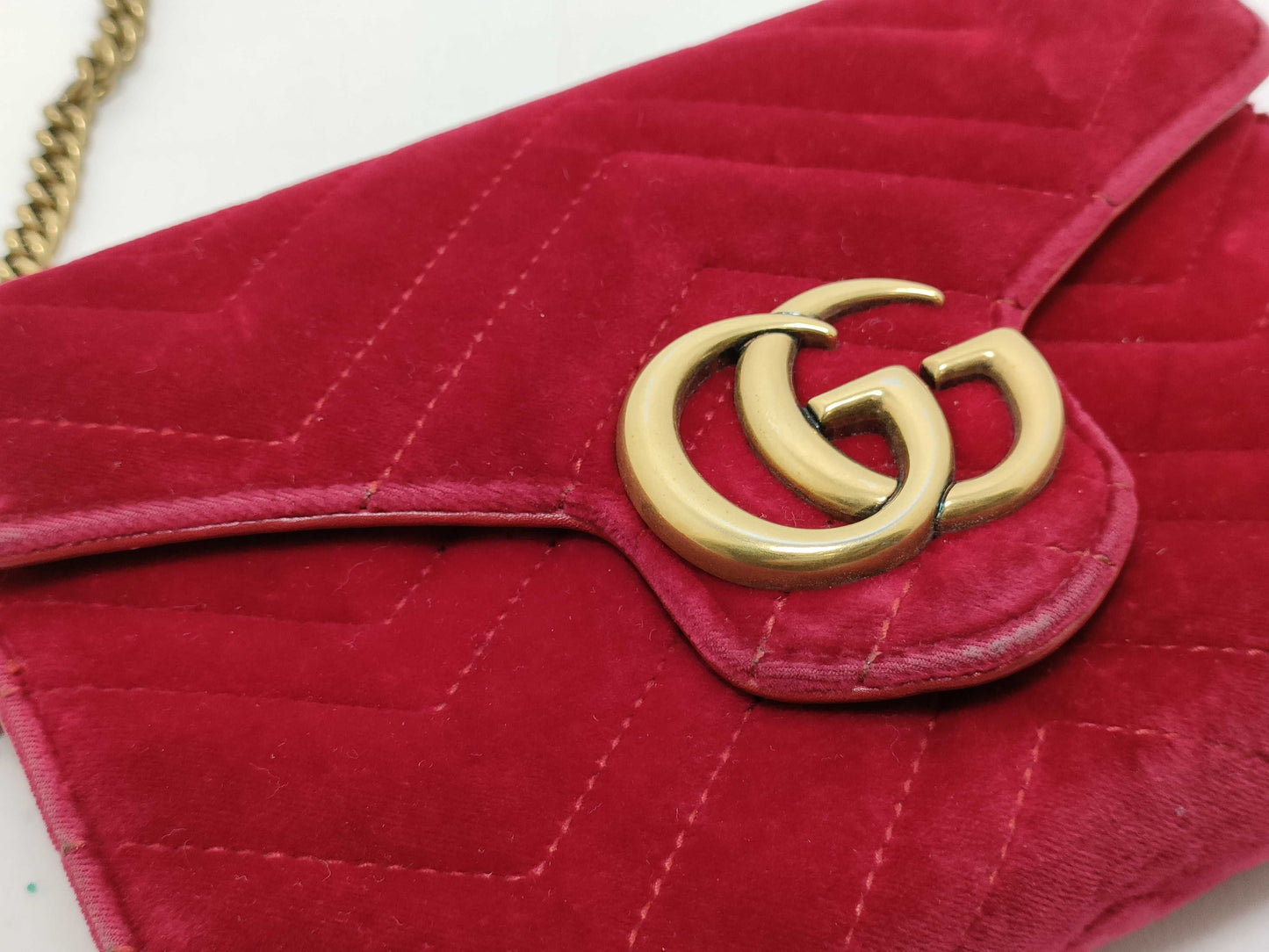 GUCCI Marmont Chain Shoulder Bag Velvet Shoulder Bag