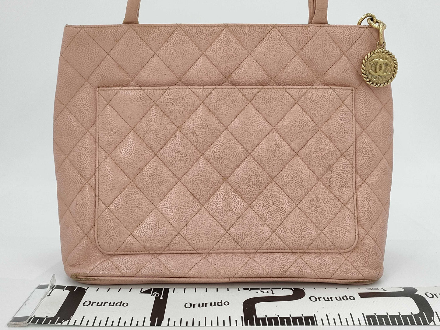 CHANEL Caviar Skin Pink Reissue Tote Bag with Sticker