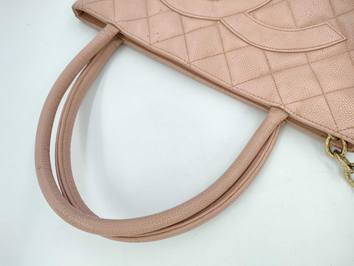 CHANEL Caviar Skin Pink Reissue Tote Bag with Sticker