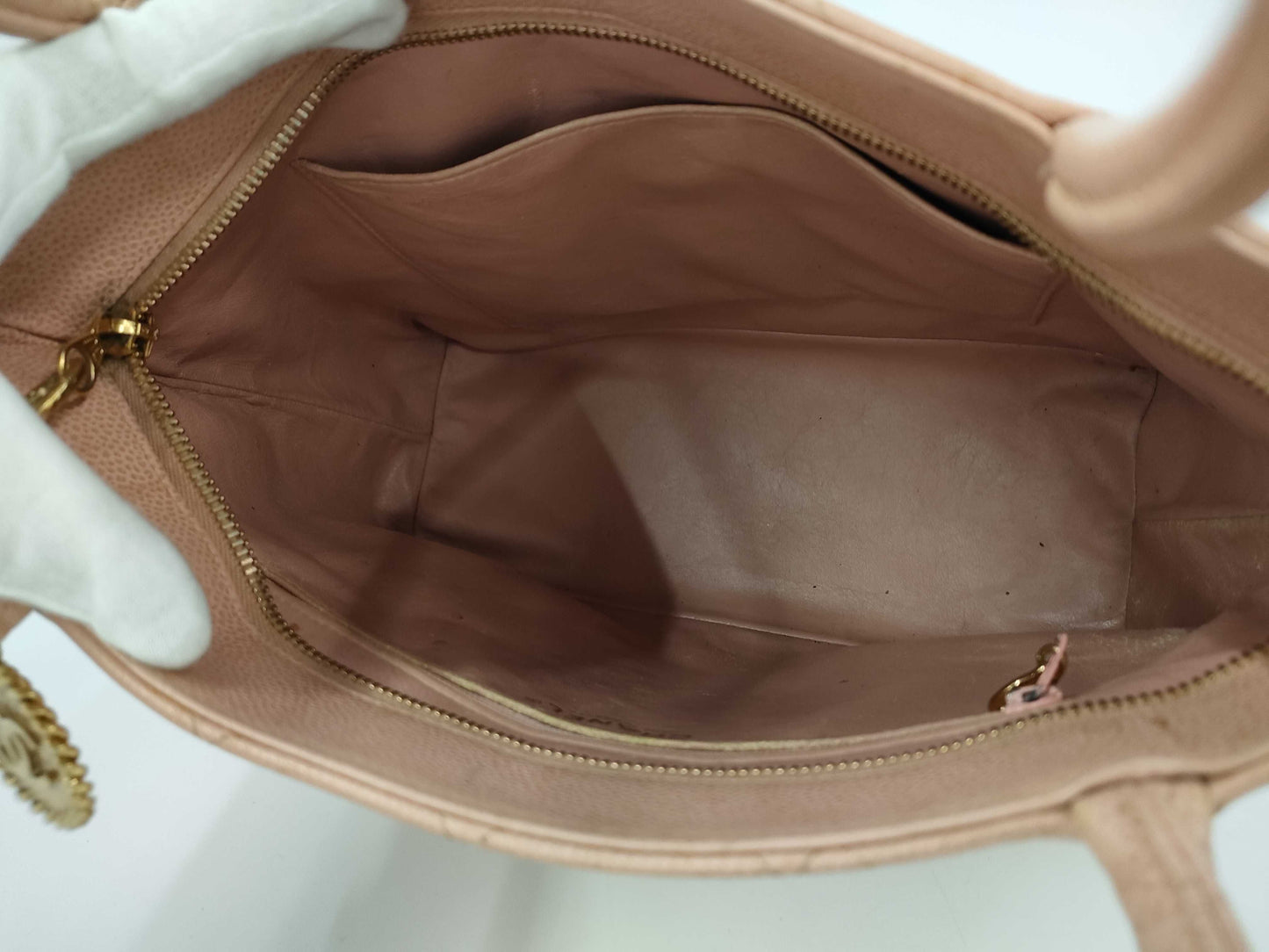 CHANEL Caviar Skin Pink Reissue Tote Bag with Sticker