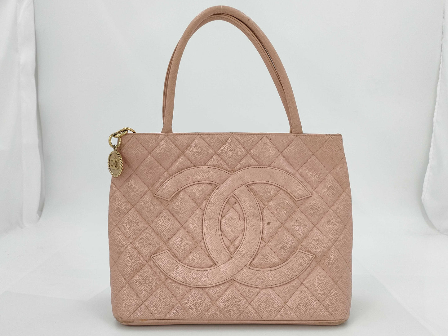 CHANEL Caviar Skin Pink Reissue Tote Bag with Sticker