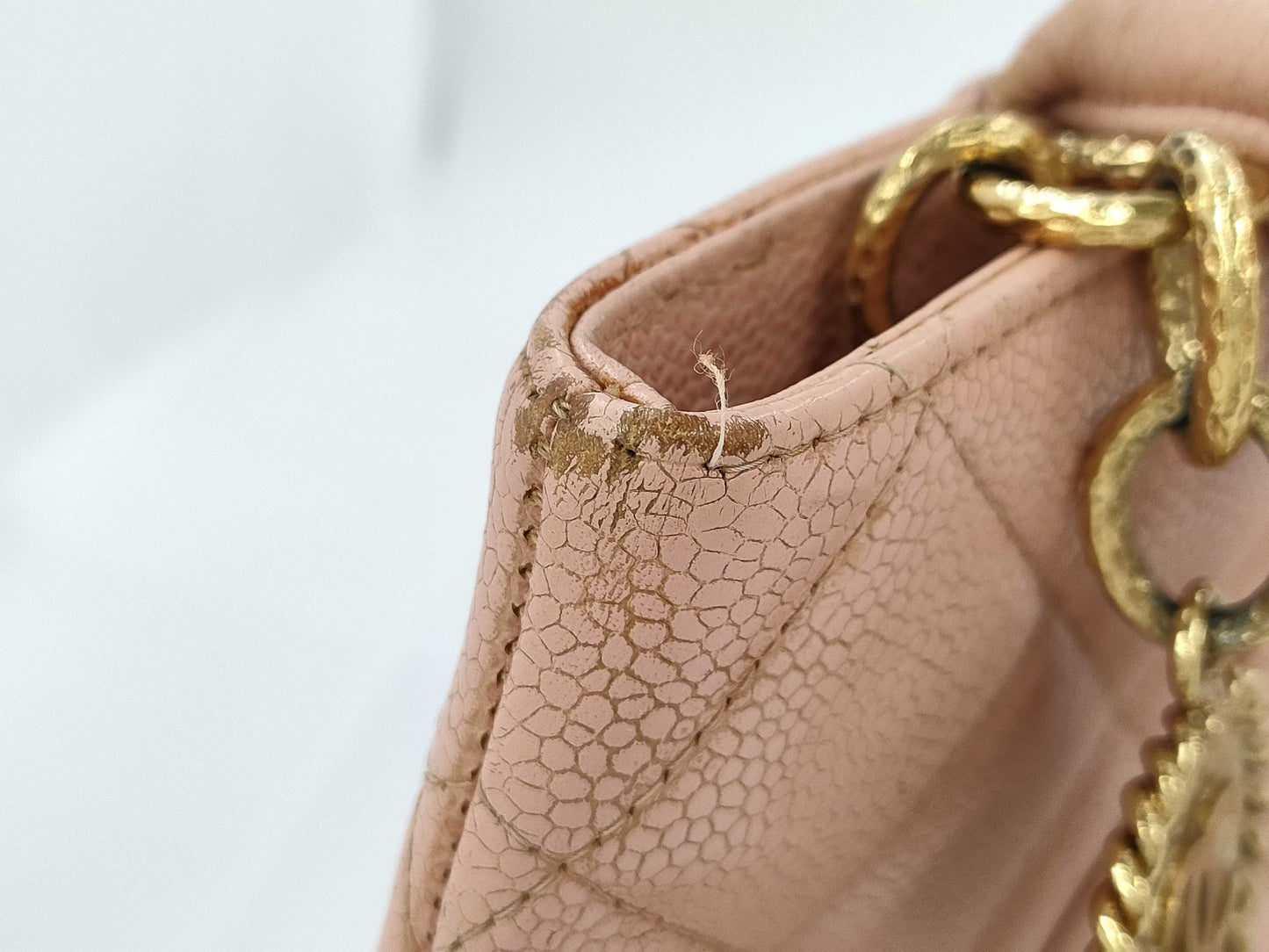 CHANEL Caviar Skin Pink Reissue Tote Bag with Sticker