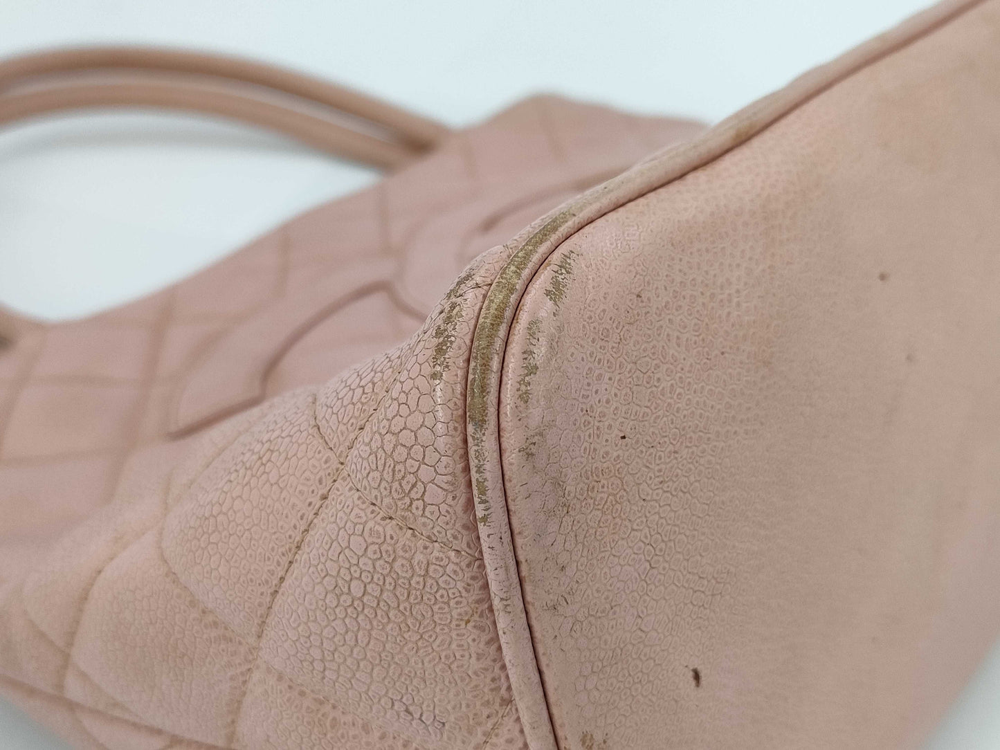 CHANEL Caviar Skin Pink Reissue Tote Bag with Sticker