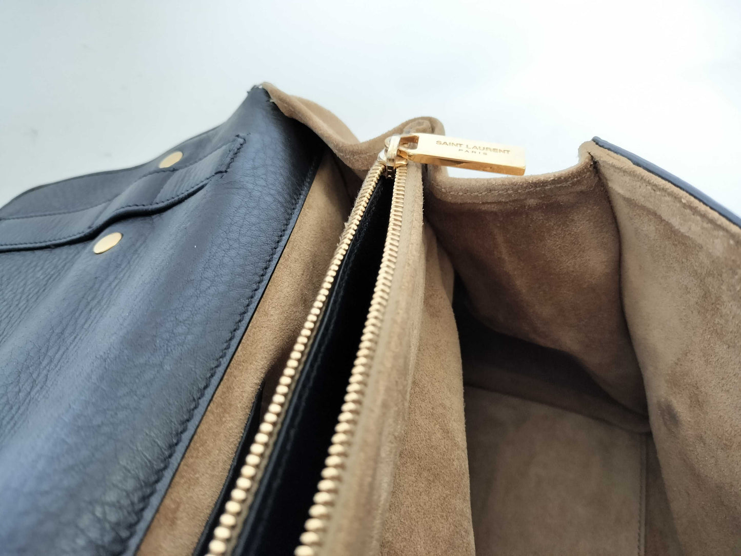 SAINT LAURENT YSL suede shoulder bag with strap