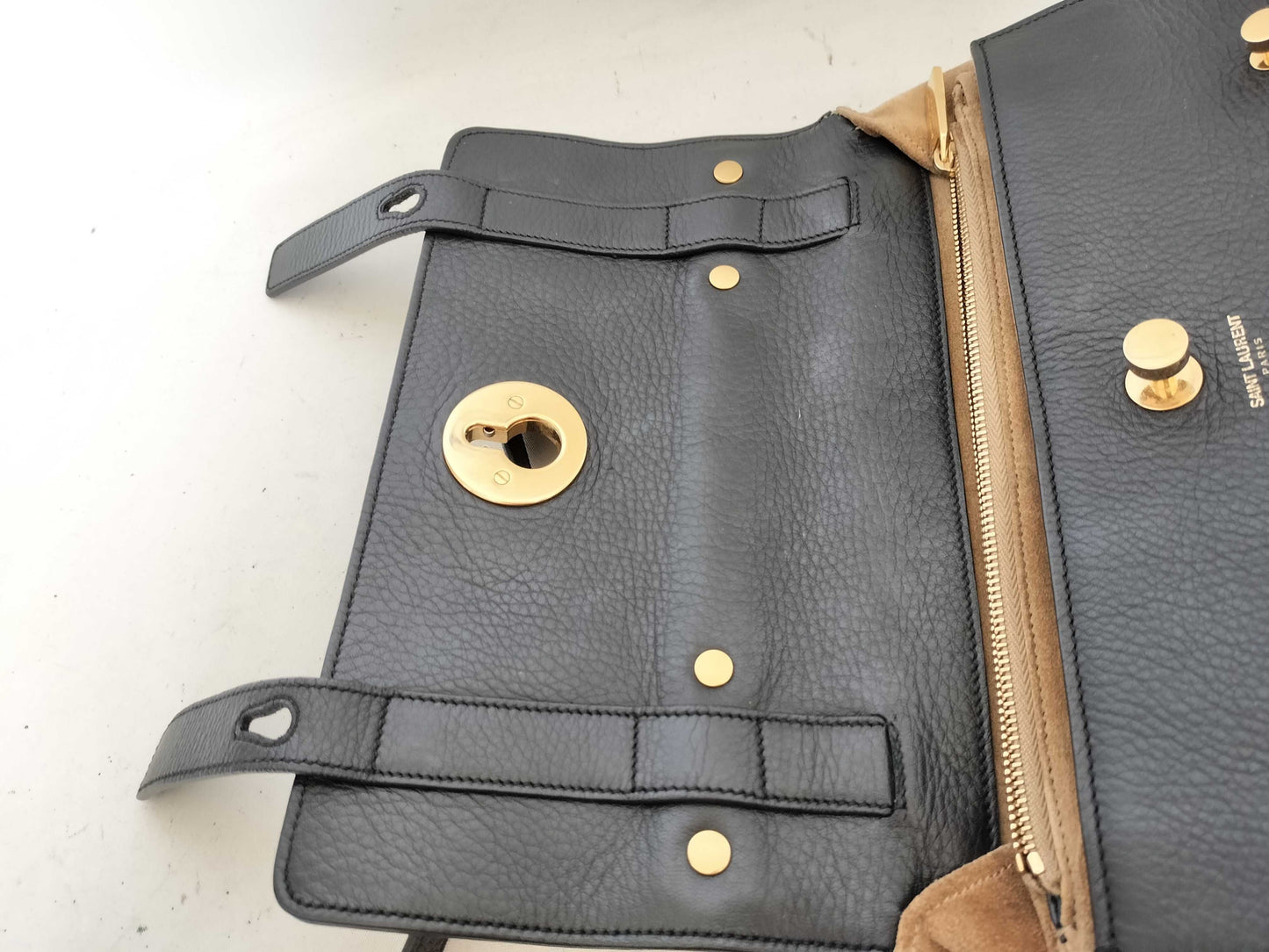SAINT LAURENT YSL suede shoulder bag with strap