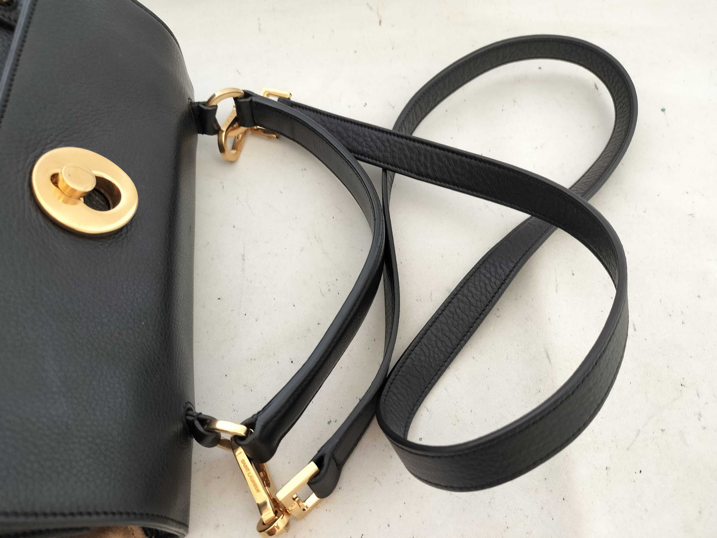 SAINT LAURENT YSL suede shoulder bag with strap