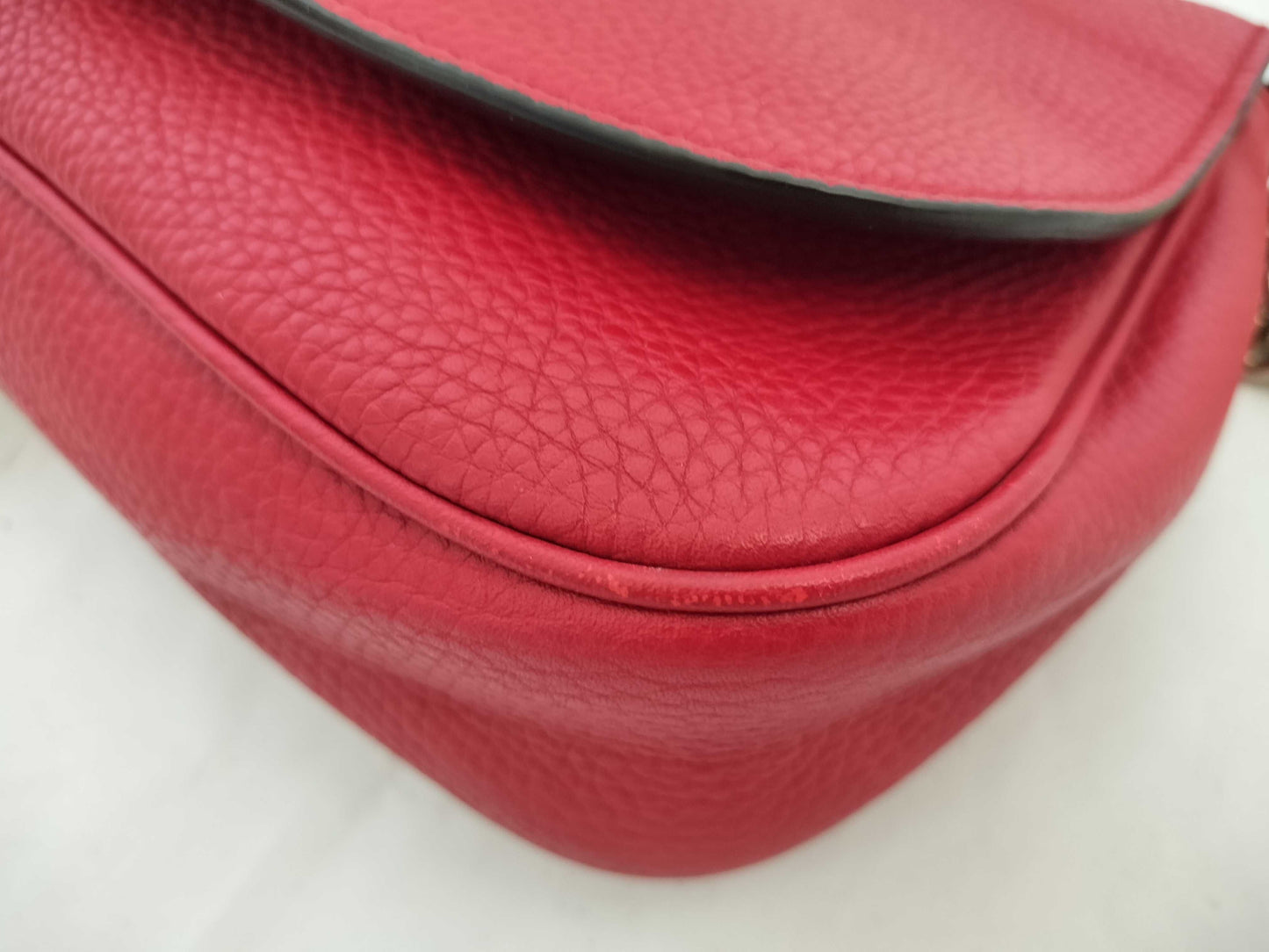 GUCCI GUCCI Double G Soho Chain Shoulder Bag Red Shoulder Bag