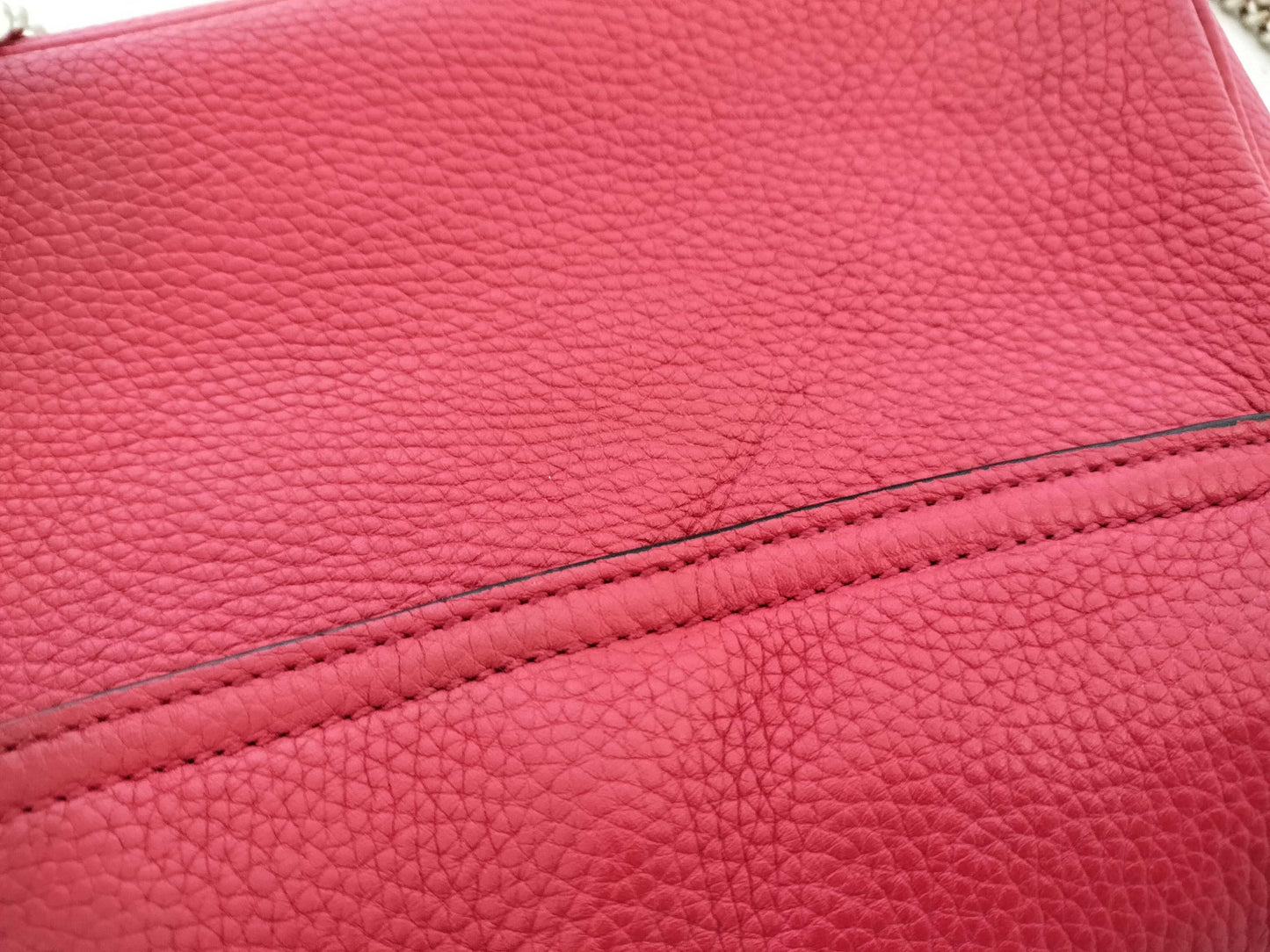 GUCCI GUCCI Double G Soho Chain Shoulder Bag Red Shoulder Bag
