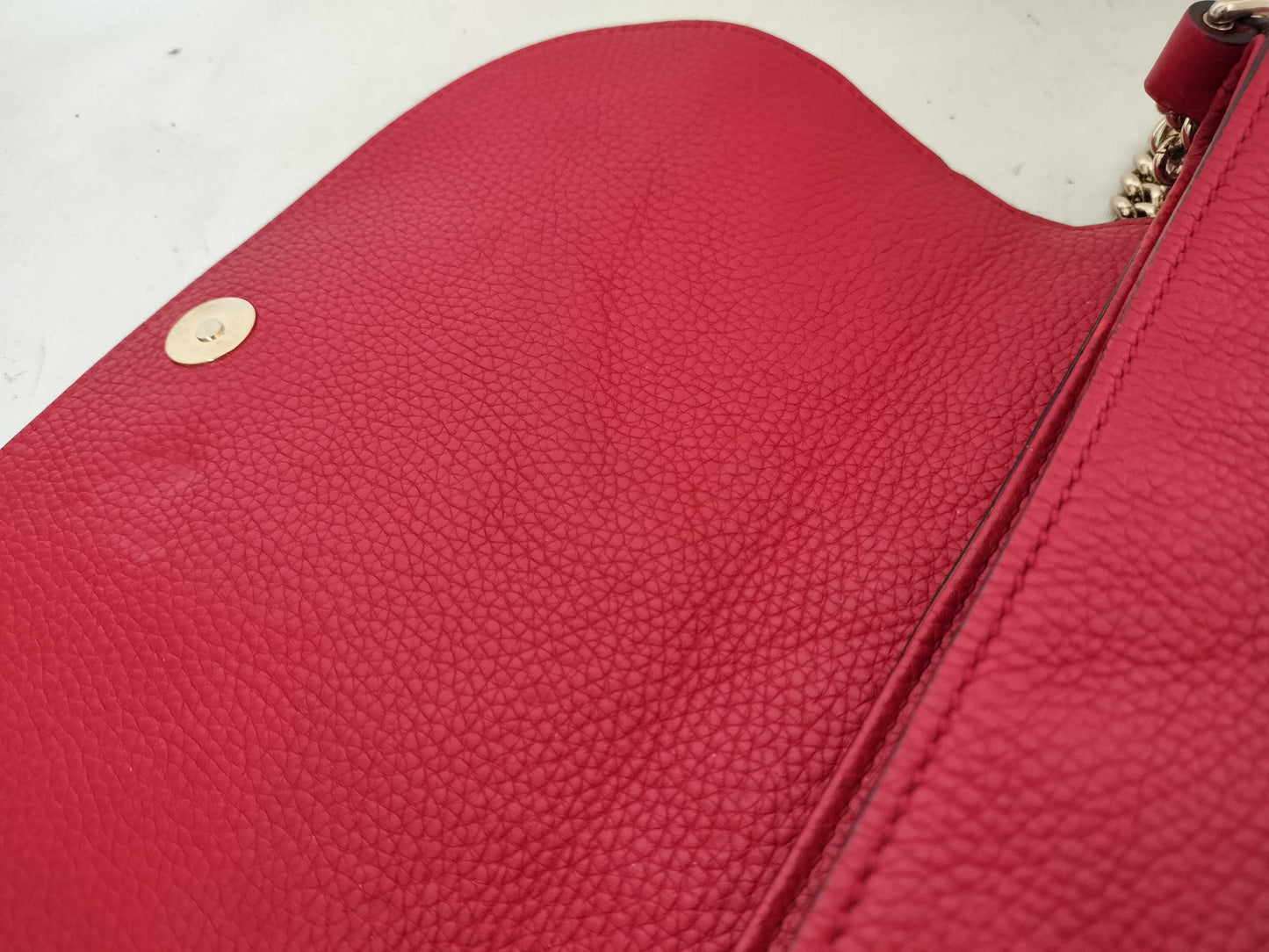 GUCCI GUCCI Double G Soho Chain Shoulder Bag Red Shoulder Bag