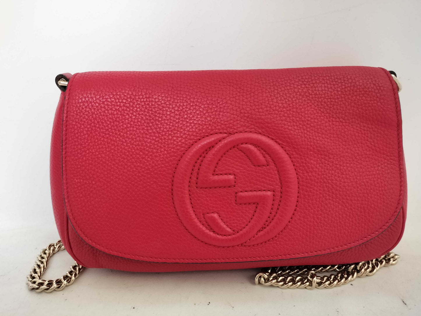 GUCCI GUCCI Double G Soho Chain Shoulder Bag Red Shoulder Bag
