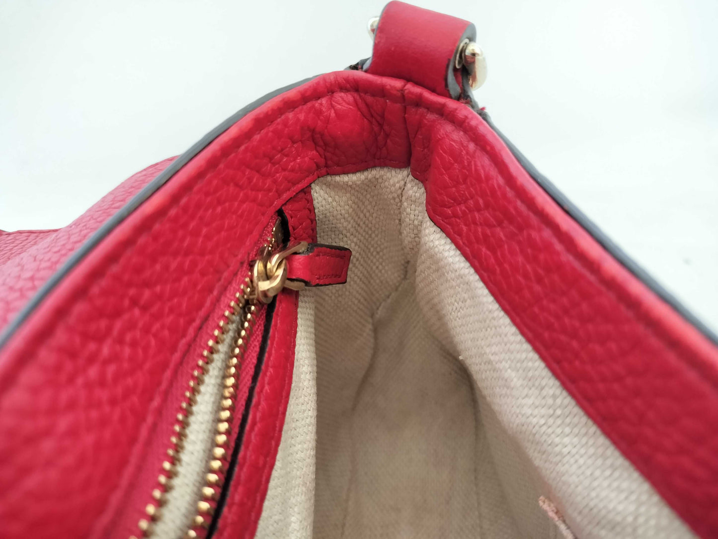 GUCCI GUCCI Double G Soho Chain Shoulder Bag Red Shoulder Bag