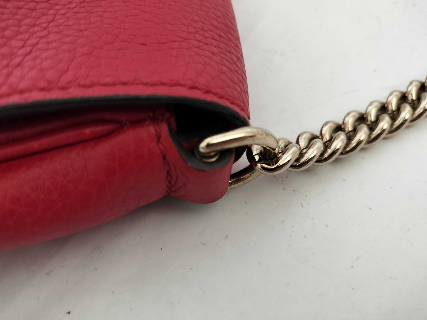 GUCCI GUCCI Double G Soho Chain Shoulder Bag Red Shoulder Bag
