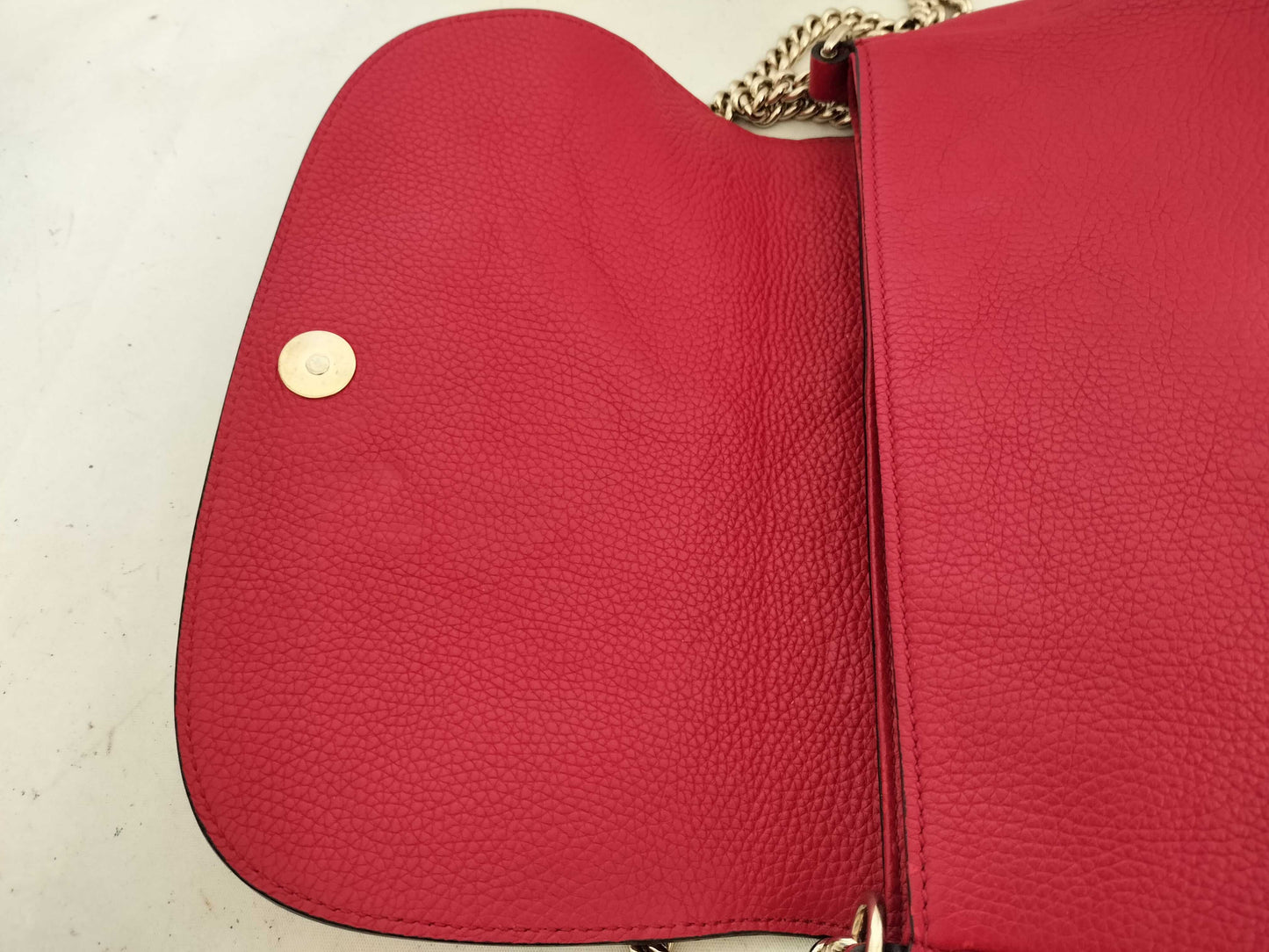 GUCCI GUCCI Double G Soho Chain Shoulder Bag Red Shoulder Bag