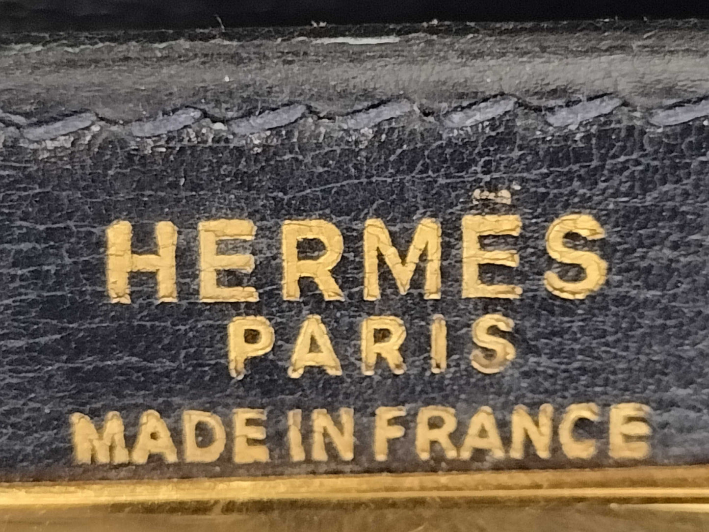 HERMES Kelly 28 Navy Box Calf Leather with Gold Hardware Handbag