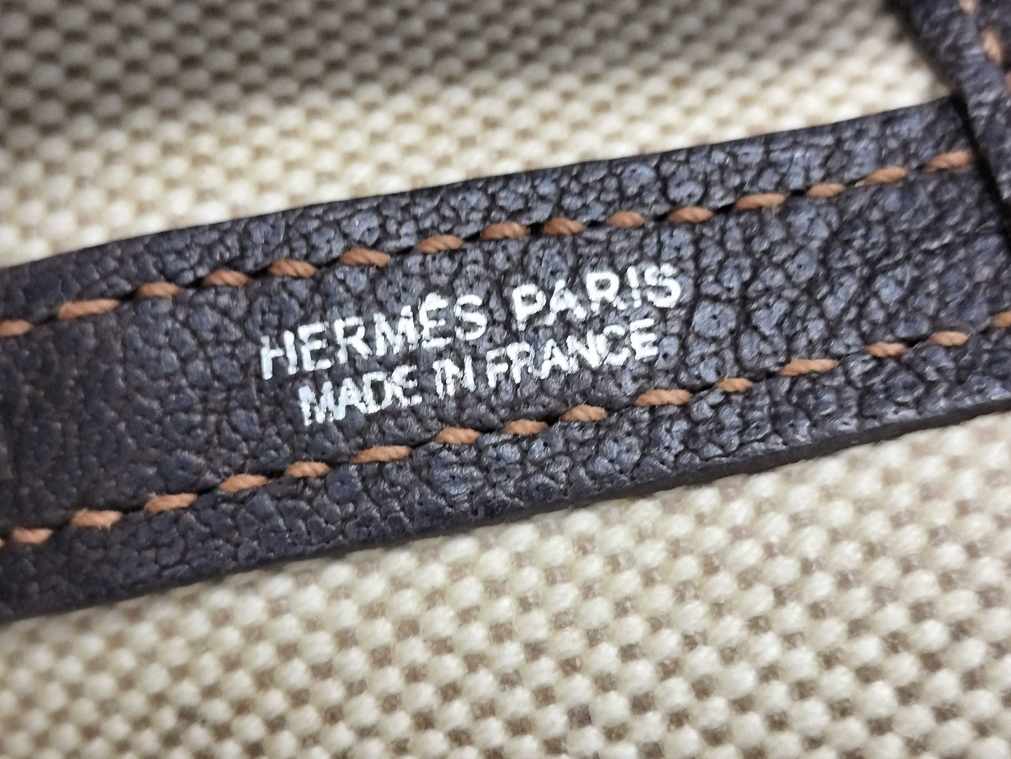 HERMES Garden Party PM Maroon Toile H Handbag