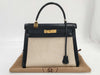 HERMES Kelly 28 Handbag, Toile H, Gold Hardware, Gold