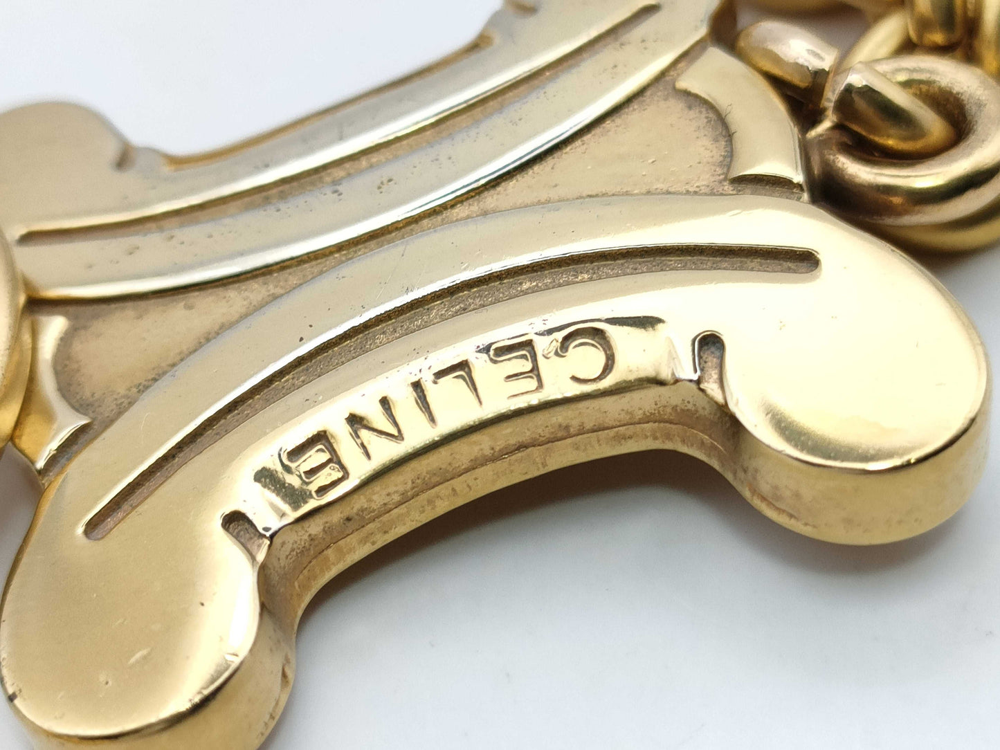 CELINE Necklace Gold Logo Large Logo Necklace
