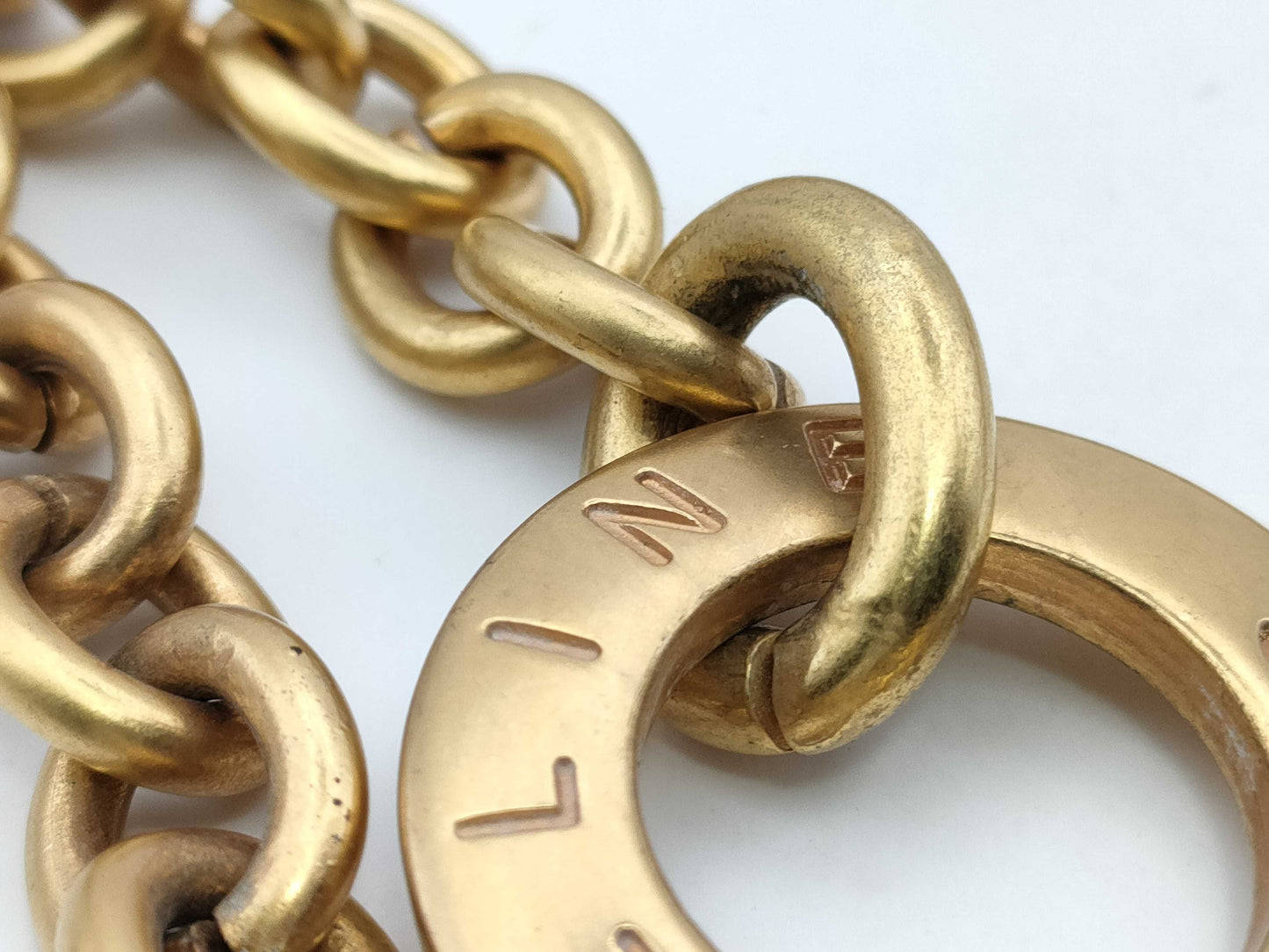 CELINE Necklace Gold Logo Large Logo Necklace