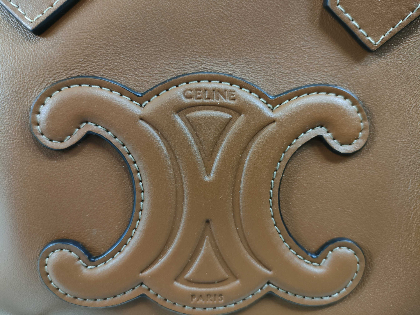 CELINE Small Boston Cuir Triomphe Leather Brown Shoulder Bag/Handbag