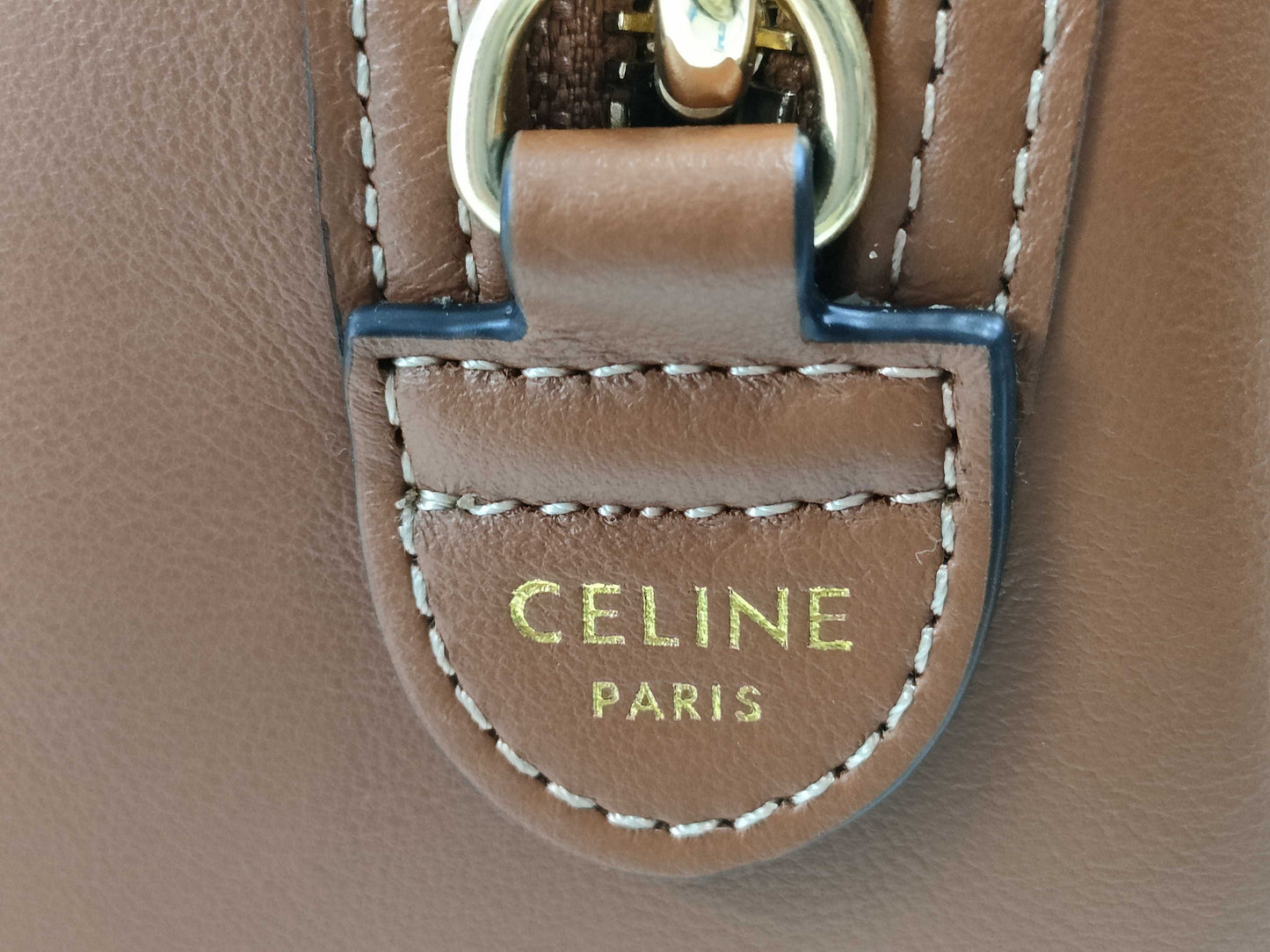 CELINE Small Boston Cuir Triomphe Leather Brown Shoulder Bag/Handbag