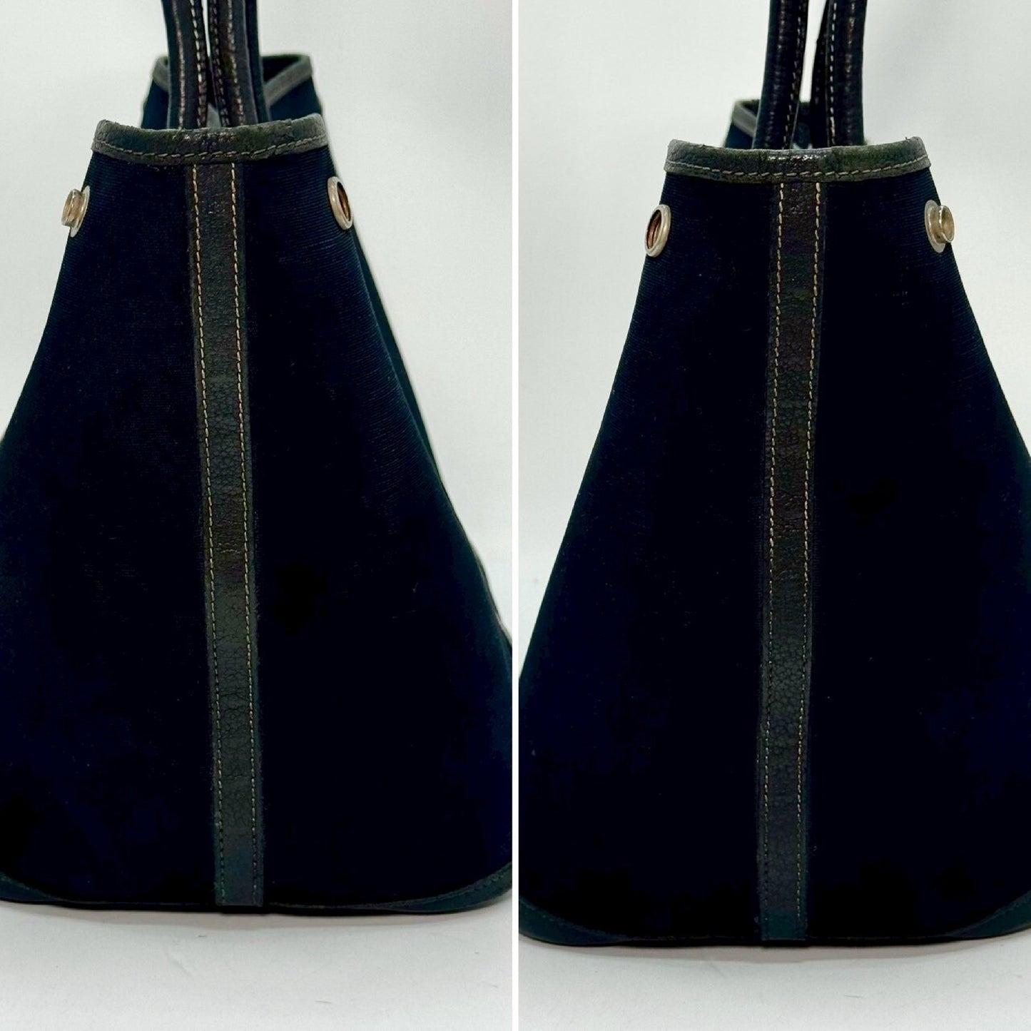 HERMES Garden Party Toile Officier Tote Bag Black Tote Bag