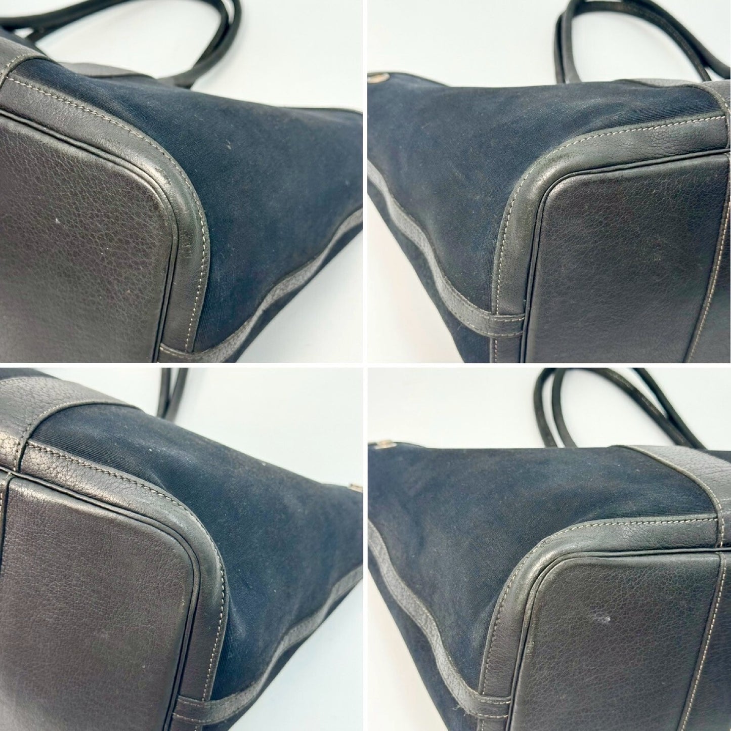 HERMES Garden Party Toile Officier Tote Bag Black Tote Bag