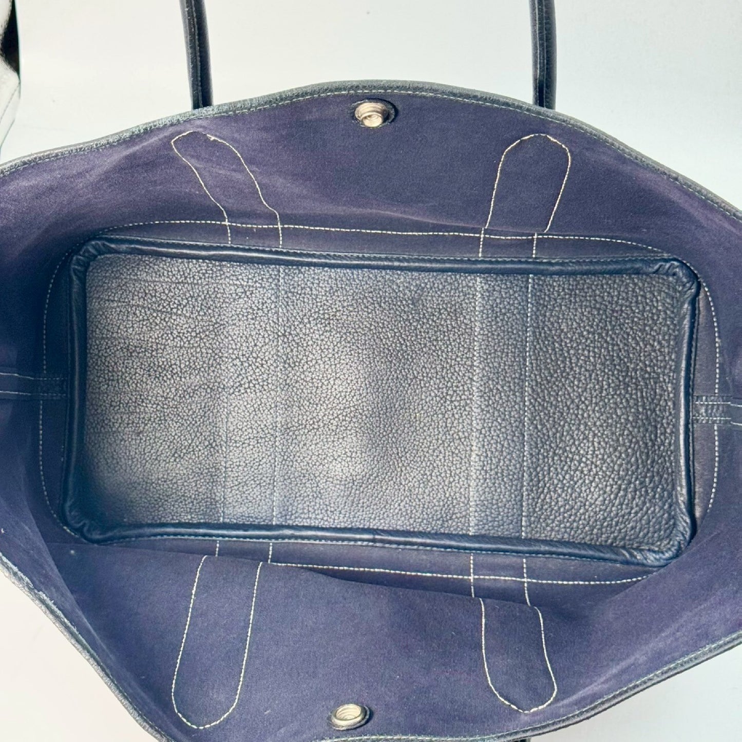 HERMES Garden Party Toile Officier Navy □I Tote Bag