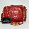 CHANEL Matelasse Lambskin Fringed Chain Shoulder Bag, Red, with Guarantee Card, 1719830 Shoulder Bag