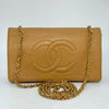 CHANEL Caviar Skin Coco Mark Chain Shoulder Wallet Beige 3695014 Shoulder Bag
