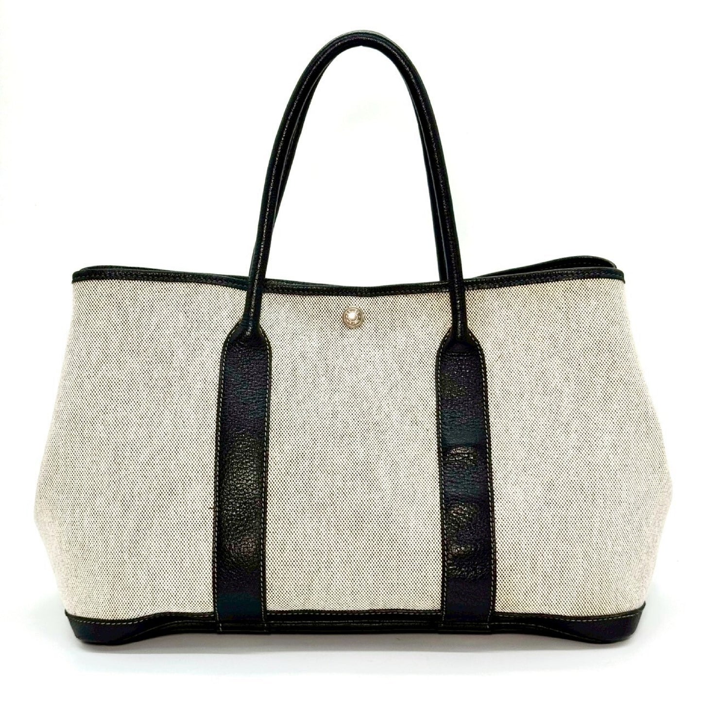HERMES Garden Party Toile H Grey PM Tote Bag