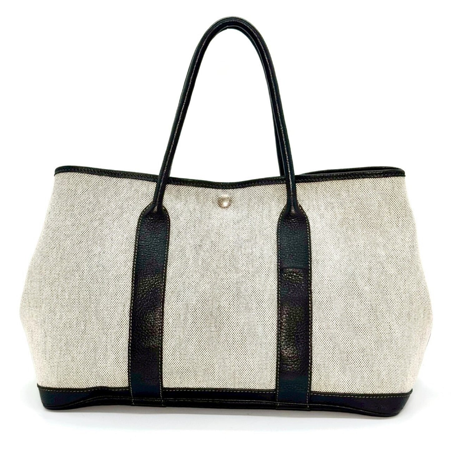 HERMES Garden Party Toile H Grey PM Tote Bag