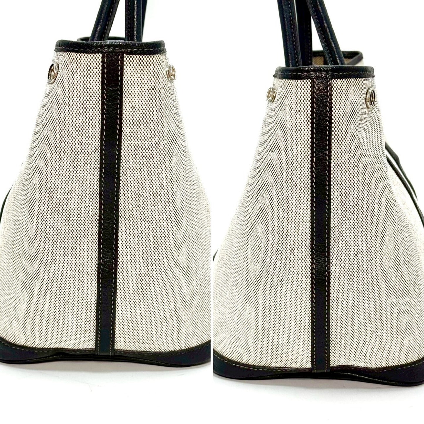 HERMES Garden Party Toile H Grey PM Tote Bag