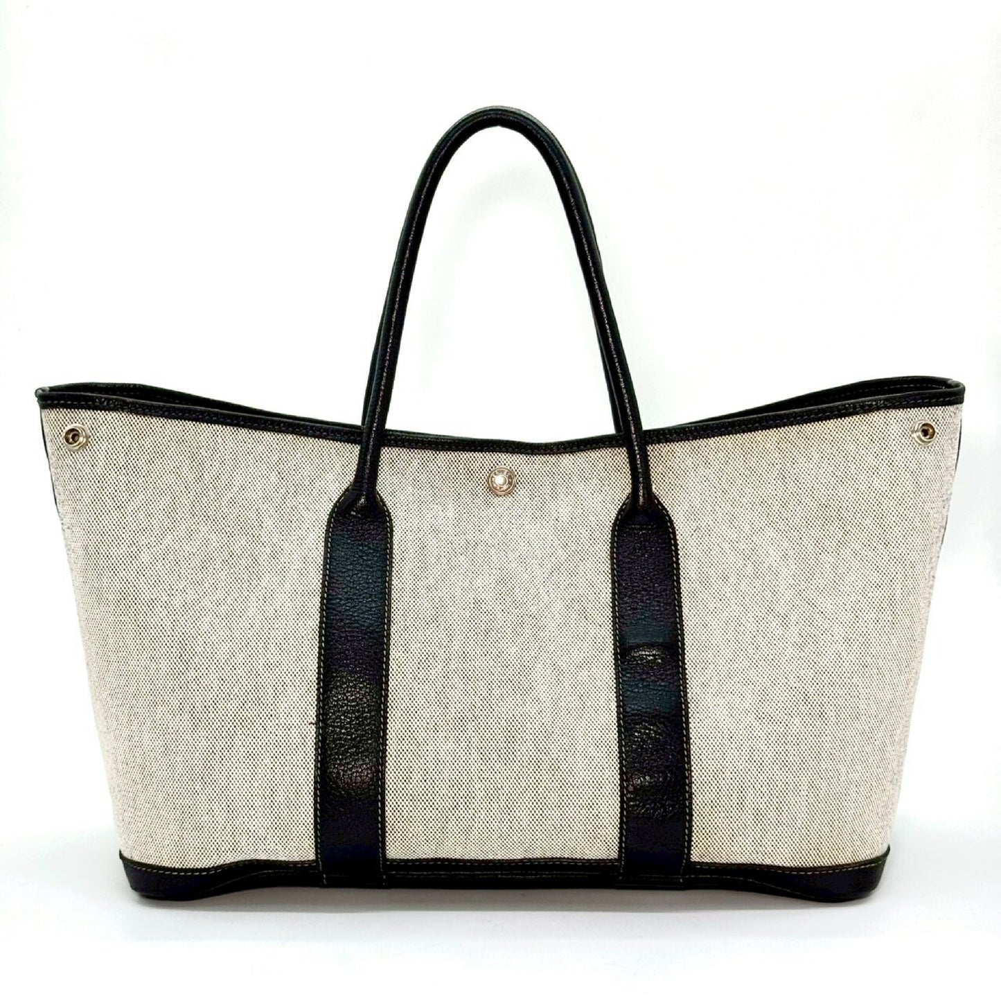 HERMES Garden Party Toile H Grey PM Tote Bag