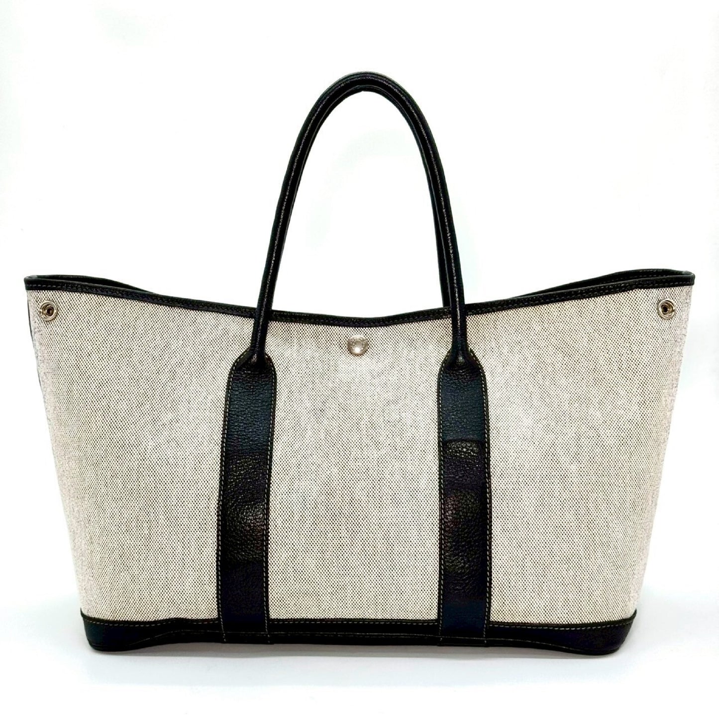 HERMES Garden Party Toile H Grey PM Tote Bag