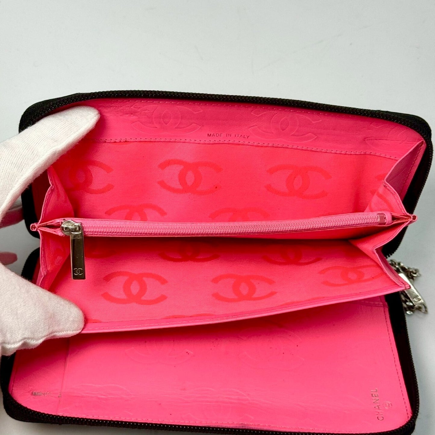 CHANEL Cambon Line Round Zip Long Wallet with Organizer, Black, 12698542 Wallet
