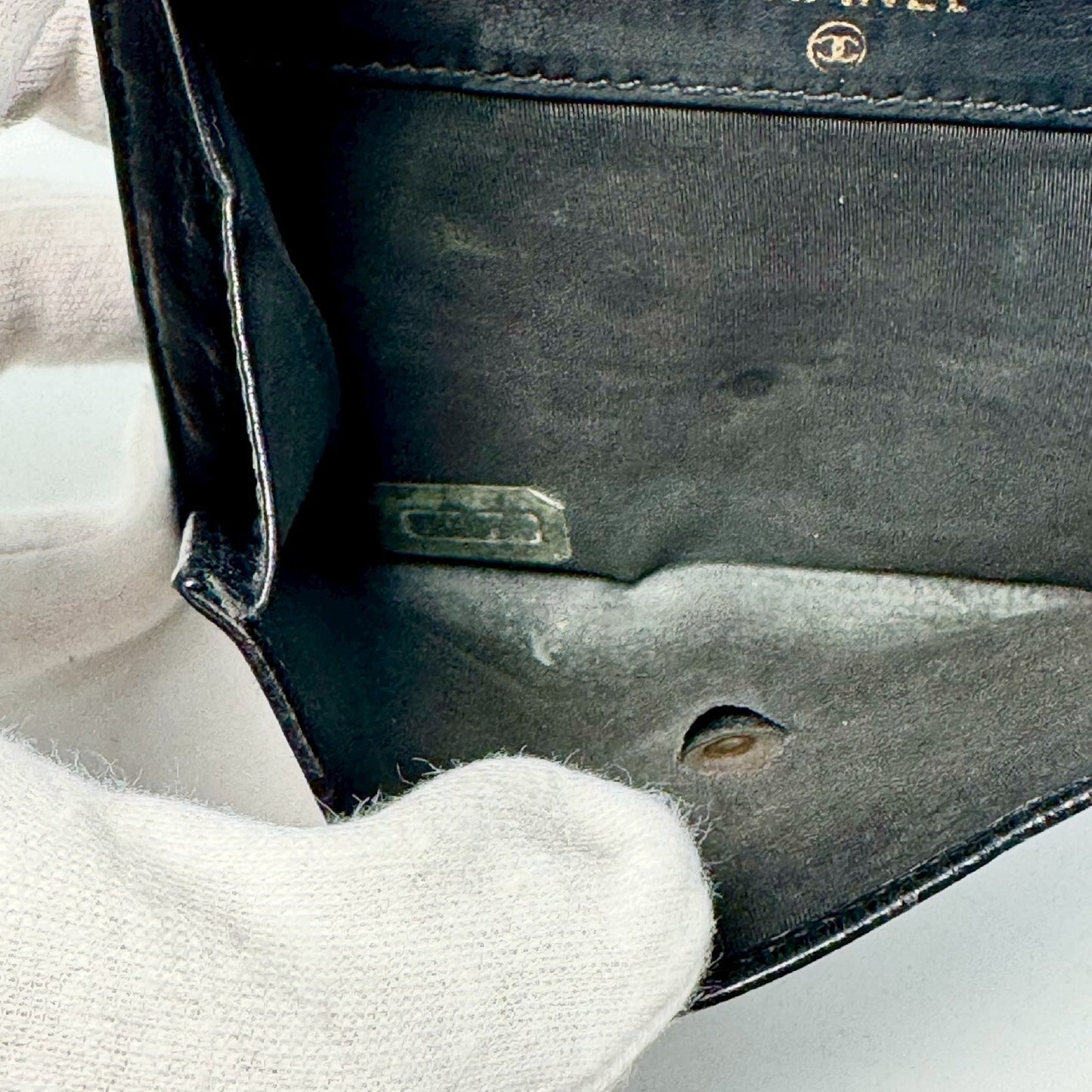 CHANEL Caviar Skin Coco Mark Bi-fold Compact Wallet, Serial Seal Unclear